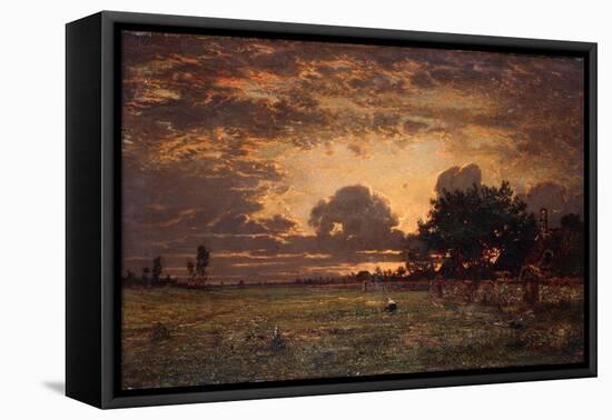 Sunset over the Plain of Barbizon-Thomas Rowlandson-Framed Premier Image Canvas