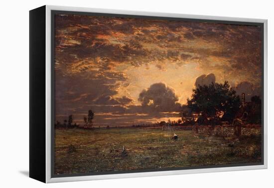 Sunset over the Plain of Barbizon-Thomas Rowlandson-Framed Premier Image Canvas