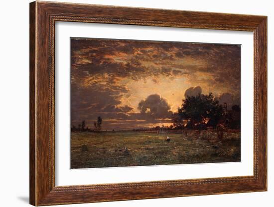 Sunset over the Plain of Barbizon-Thomas Rowlandson-Framed Giclee Print