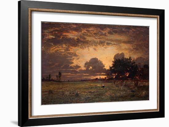 Sunset over the Plain of Barbizon-Thomas Rowlandson-Framed Giclee Print