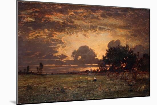 Sunset over the Plain of Barbizon-Thomas Rowlandson-Mounted Giclee Print