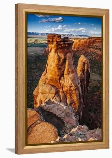 Sunset Over The Rock Formations In Colorado National Monument Near Grand Junction, Colorado-Jay Goodrich-Framed Premier Image Canvas