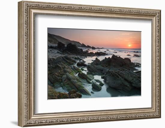 Sunset over the Rocks in Jericoacoara, Brazil-Alex Saberi-Framed Photographic Print