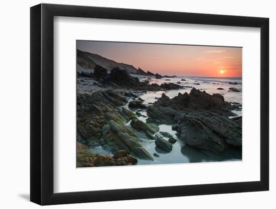 Sunset over the Rocks in Jericoacoara, Brazil-Alex Saberi-Framed Photographic Print