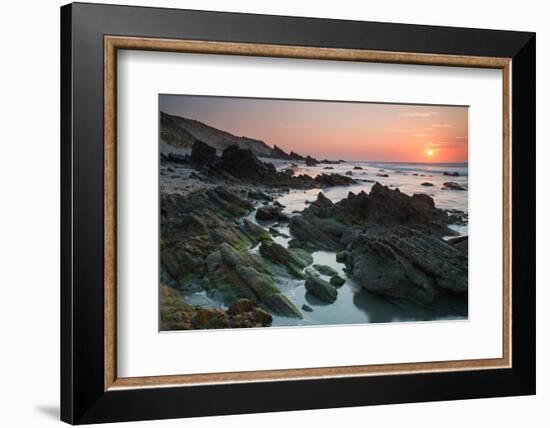 Sunset over the Rocks in Jericoacoara, Brazil-Alex Saberi-Framed Photographic Print