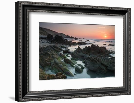 Sunset over the Rocks in Jericoacoara, Brazil-Alex Saberi-Framed Photographic Print