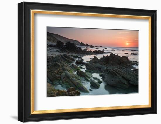 Sunset over the Rocks in Jericoacoara, Brazil-Alex Saberi-Framed Photographic Print