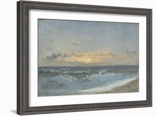 Sunset over the Sea, 1900 (Oil on Board)-William Pye-Framed Premium Giclee Print