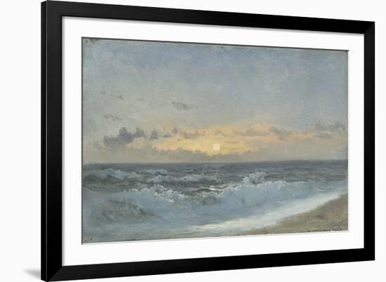 Sunset over the Sea, 1900 (Oil on Board)-William Pye-Framed Giclee Print