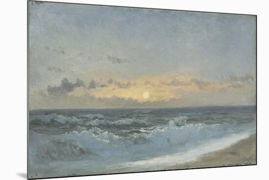 Sunset over the Sea, 1900 (Oil on Board)-William Pye-Mounted Premium Giclee Print