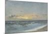 Sunset over the Sea, 1900 (Oil on Board)-William Pye-Mounted Premium Giclee Print