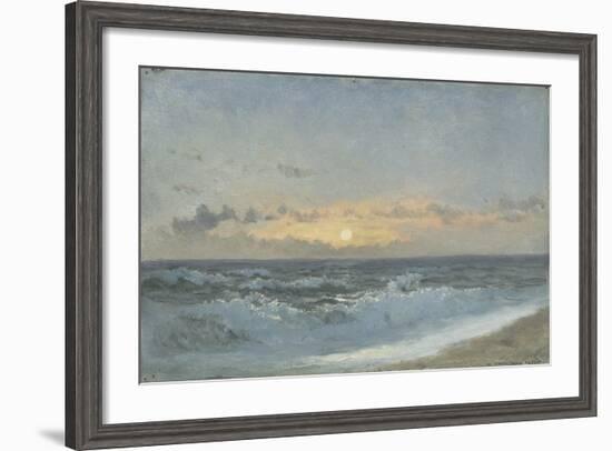 Sunset over the Sea, 1900 (Oil on Board)-William Pye-Framed Giclee Print