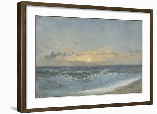 Sunset over the Sea, 1900 (Oil on Board)-William Pye-Framed Giclee Print