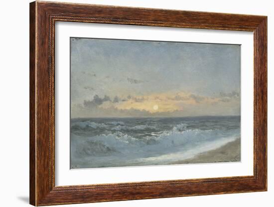 Sunset over the Sea, 1900 (Oil on Board)-William Pye-Framed Giclee Print