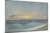 Sunset over the Sea, 1900 (Oil on Board)-William Pye-Mounted Giclee Print