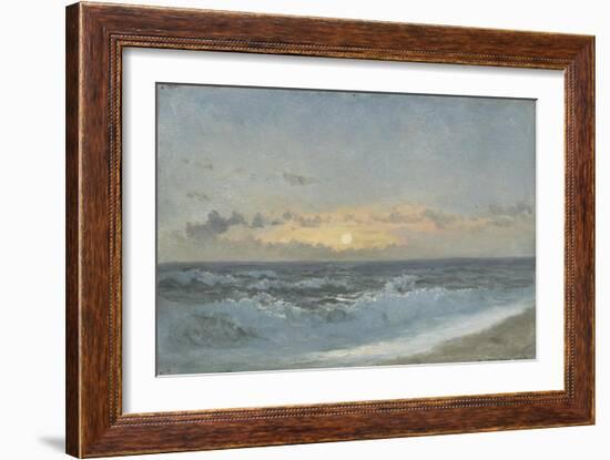 Sunset over the Sea, 1900 (Oil on Board)-William Pye-Framed Giclee Print