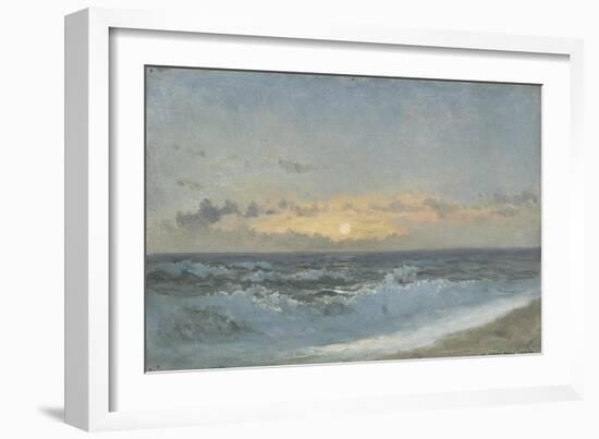 Sunset over the Sea, 1900 (Oil on Board)-William Pye-Framed Giclee Print