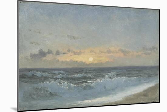 Sunset over the Sea, 1900 (Oil on Board)-William Pye-Mounted Giclee Print