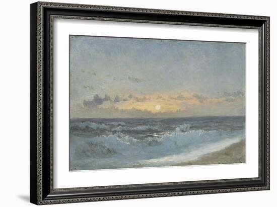 Sunset over the Sea, 1900 (Oil on Board)-William Pye-Framed Giclee Print