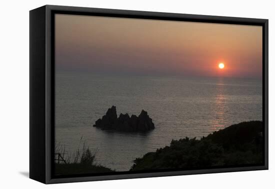 Sunset over the Sea from Villagio Maya, Costa Paradiso, Sardinia, Italy-Natalie Tepper-Framed Premier Image Canvas