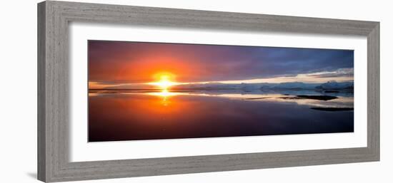 Sunset over the Sea, Hornafjordur, Iceland-null-Framed Photographic Print