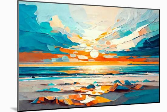 Sunset over the Sea II-Avril Anouilh-Mounted Art Print