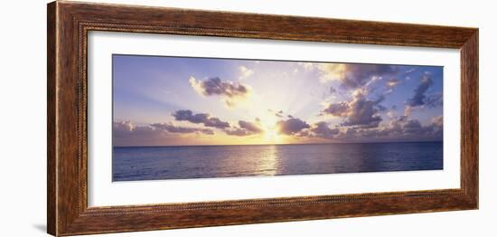 Sunset over the sea, Seven Mile Beach, Grand Cayman, Cayman Islands-Panoramic Images-Framed Photographic Print