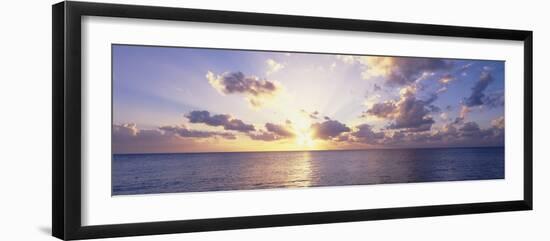 Sunset over the sea, Seven Mile Beach, Grand Cayman, Cayman Islands-Panoramic Images-Framed Photographic Print