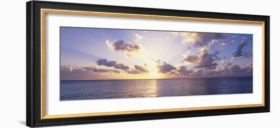 Sunset over the sea, Seven Mile Beach, Grand Cayman, Cayman Islands-Panoramic Images-Framed Photographic Print