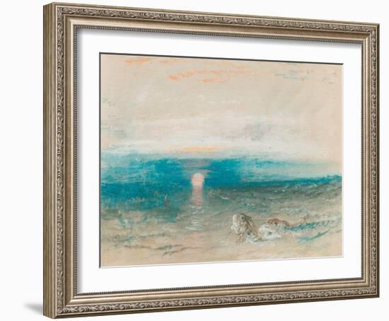 Sunset Over the Sea, with Fish-J M W Turner-Framed Giclee Print