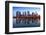 Sunset over the Tall Skyscrapers of Chicago from Navy Pier with Artificial Water Reflection-Steve Heap-Framed Photographic Print