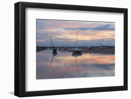 Sunset over the tidal channel at Brancaster Staithe, Norfolk, England, United Kingdom, Europe-Jon Gibbs-Framed Photographic Print