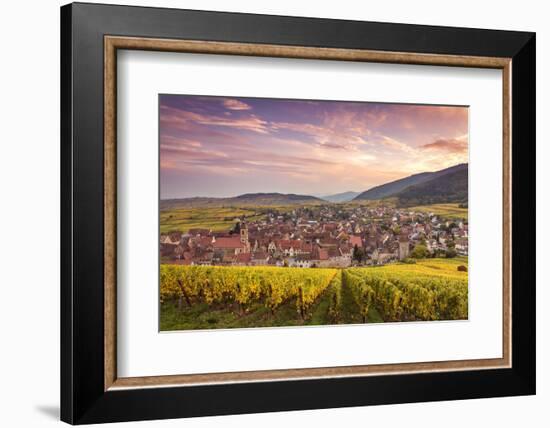 Sunset over the Vineyards Surrounding Riquewihr, Alsace, France-Matteo Colombo-Framed Photographic Print