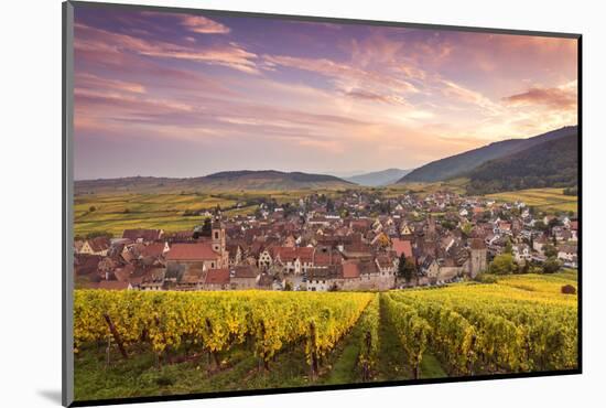 Sunset over the Vineyards Surrounding Riquewihr, Alsace, France-Matteo Colombo-Mounted Photographic Print