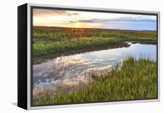 Sunset over Tidal Marsh at Massachusetts Audubon Wellfleet Bay Wildlife Sanctuary-Jerry and Marcy Monkman-Framed Premier Image Canvas