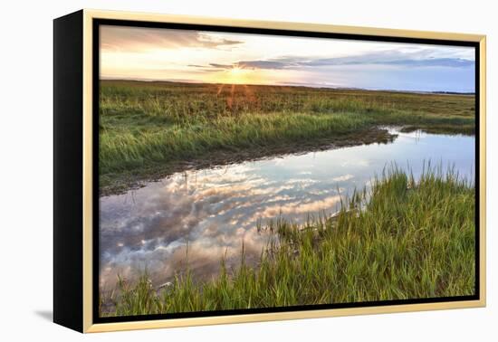Sunset over Tidal Marsh at Massachusetts Audubon Wellfleet Bay Wildlife Sanctuary-Jerry and Marcy Monkman-Framed Premier Image Canvas