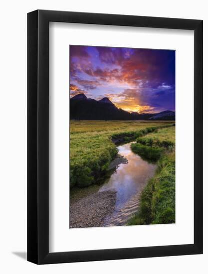 Sunset over Tuolumne Meadows Along Budd Creek, California, Usa-Russ Bishop-Framed Photographic Print