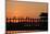 Sunset over U Bein Bridge, Taungthman Lake, U Bein, Amarapura, Myanmar (Burma), Asia-Nathalie Cuvelier-Mounted Photographic Print