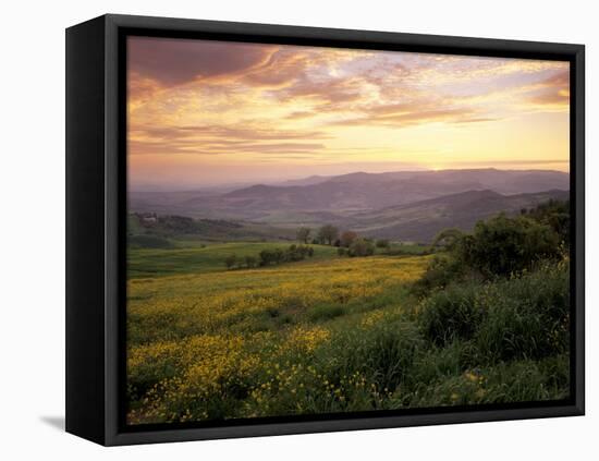 Sunset over Val D'Orcia, Near Castiglione D'Orcia, Tuscany, Italy, Europe-Patrick Dieudonne-Framed Premier Image Canvas