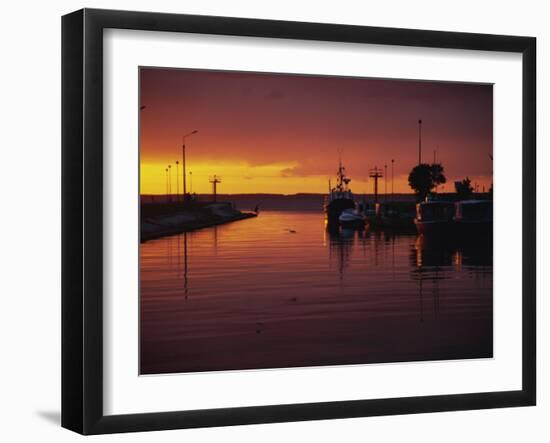 Sunset over Vistula Lagoon, Frombork, Poland, Europe-Ken Gillham-Framed Photographic Print