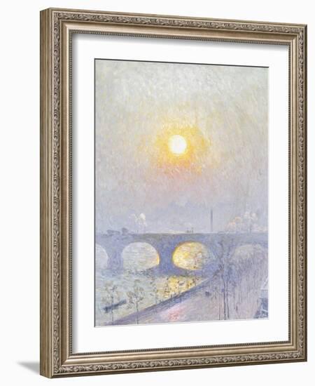 Sunset Over Waterloo Bridge, 1916-Emile Claus-Framed Giclee Print