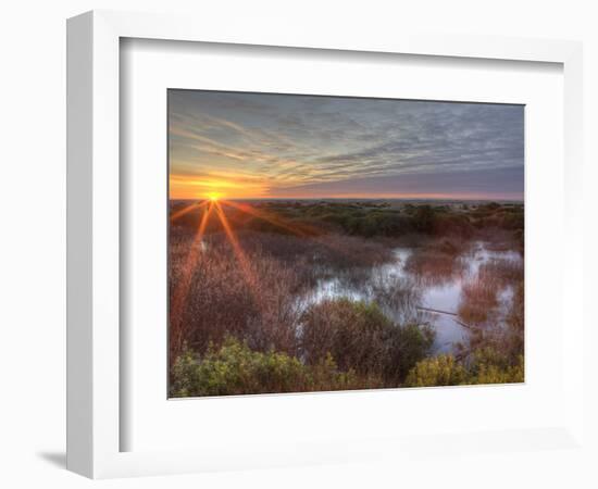 Sunset over Wetlands at Ocean Shores, Washington, USA-Tom Norring-Framed Photographic Print