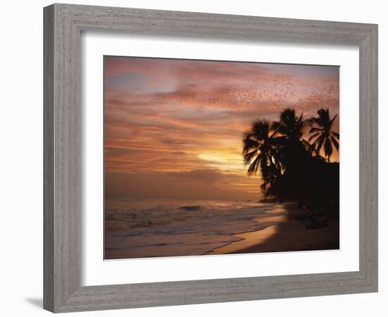 Sunset over Worthing Beach, Christ Church, Barbados, West Indies, Caribbean, Central America-Robert Francis-Framed Photographic Print