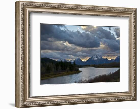 Sunset, Oxbow, Mount Moran, Grand Teton National Park, Wyoming, USA-Michel Hersen-Framed Photographic Print