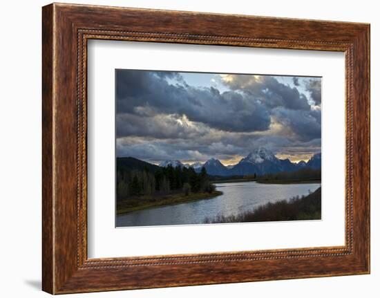 Sunset, Oxbow, Mount Moran, Grand Teton National Park, Wyoming, USA-Michel Hersen-Framed Photographic Print