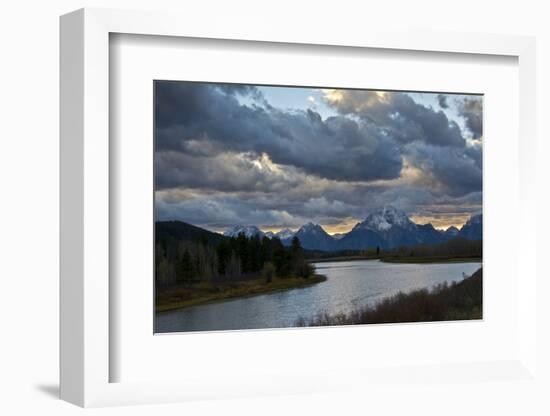 Sunset, Oxbow, Mount Moran, Grand Teton National Park, Wyoming, USA-Michel Hersen-Framed Photographic Print