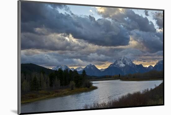 Sunset, Oxbow, Mount Moran, Grand Teton National Park, Wyoming, USA-Michel Hersen-Mounted Photographic Print