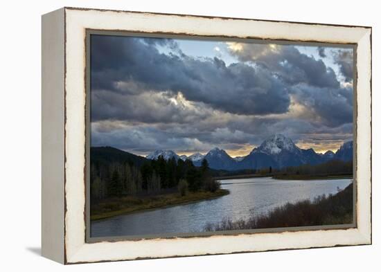 Sunset, Oxbow, Mount Moran, Grand Teton National Park, Wyoming, USA-Michel Hersen-Framed Premier Image Canvas