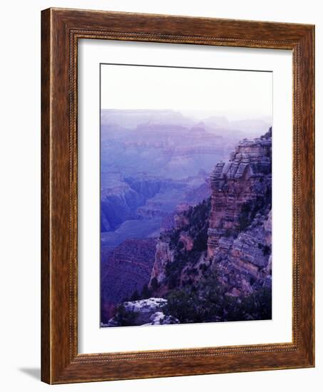 Sunset paints the Grand Canyon purple and mauve-Elliott Kaufman-Framed Photographic Print