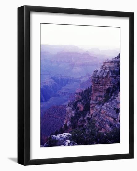 Sunset paints the Grand Canyon purple and mauve-Elliott Kaufman-Framed Photographic Print